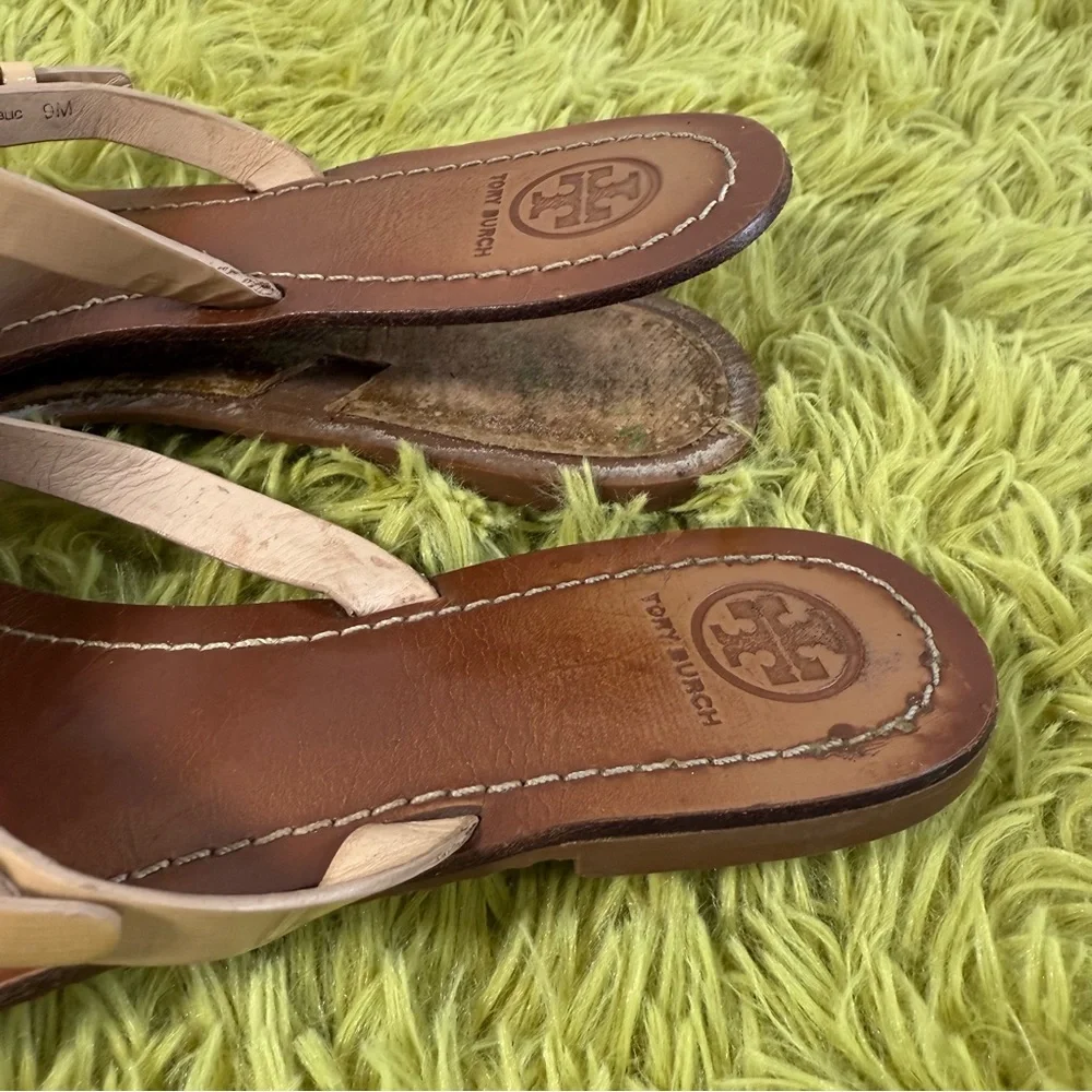 Tory Burch Cream Flip Flops Sandals (9)